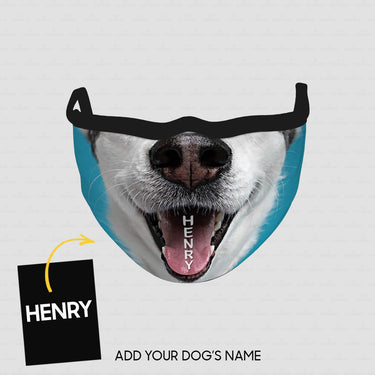 Personalized Dog Gift Idea - Dog With Short Ears Zoom In Mouth For Dog Lovers - Cloth Mask